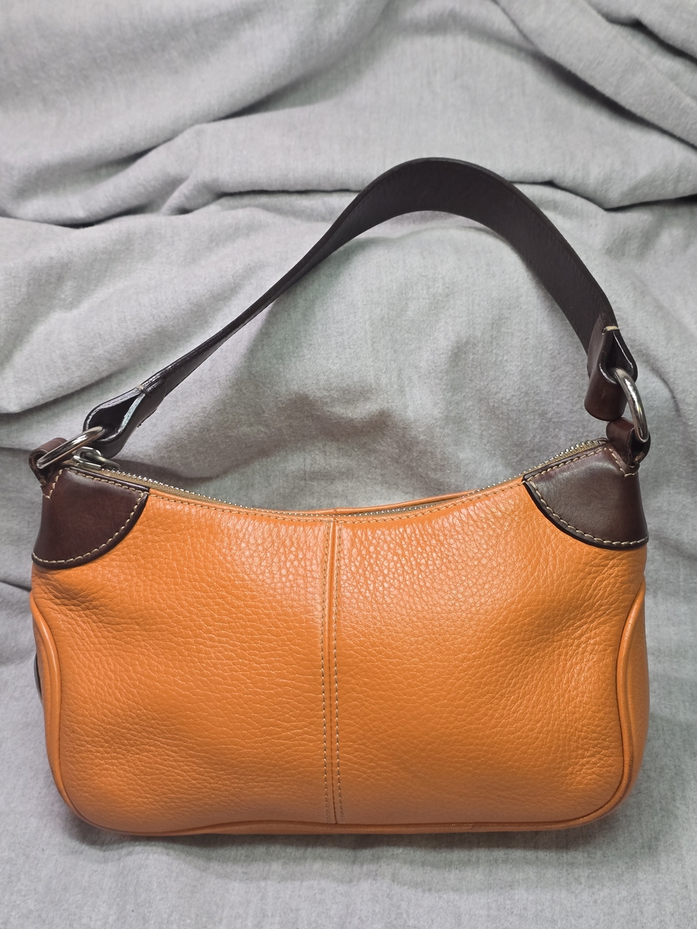 Dooney & Bourke Harrison Orange Pebble Leather Hobo Shoulder Bag SEE Descr.